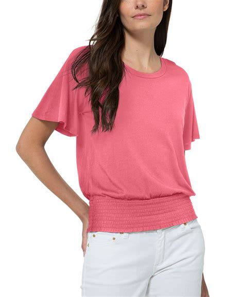 michael kors mens tees|michael kors smocked waist top.